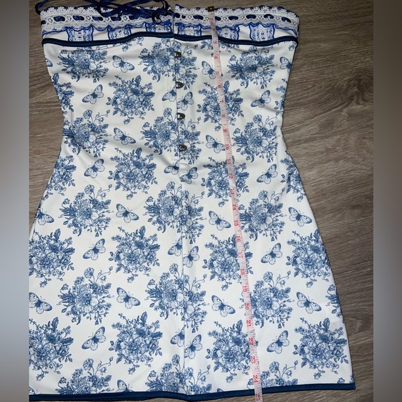 Commense blue & white strapless butterfly bouquet dress - Picture 8 of 8